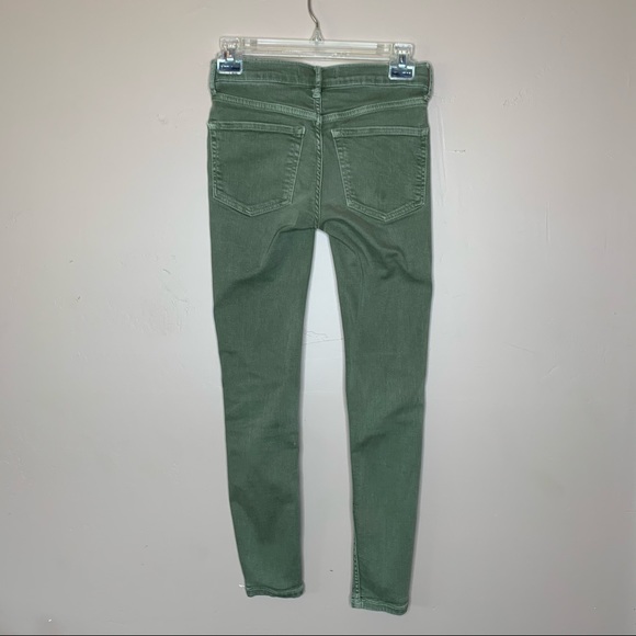 Free People Olive Green Distressed Skinny Jeans 24 - Picture 9 of 16